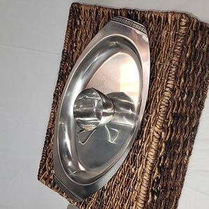 REGAL Elegance Holloware Stainless Steel 18-8 Oval Serving Dish #90128 w/SS Cup